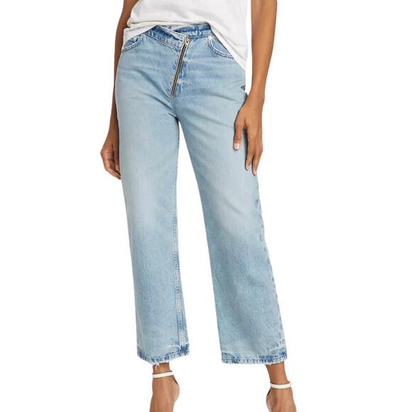 NEW FRAME le jane crop angled zipper jeans in rhode - Picture 3 of 5